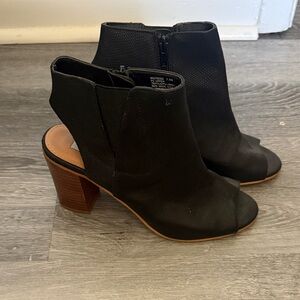Steve Madden Black Peep-Toe Ankle Booties